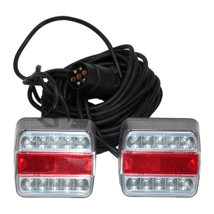 Cantonal Kit d'éclairage LED sur aimants avec 12 mètres de câble principal - 7 broches - idéal pour les remorques bateaux