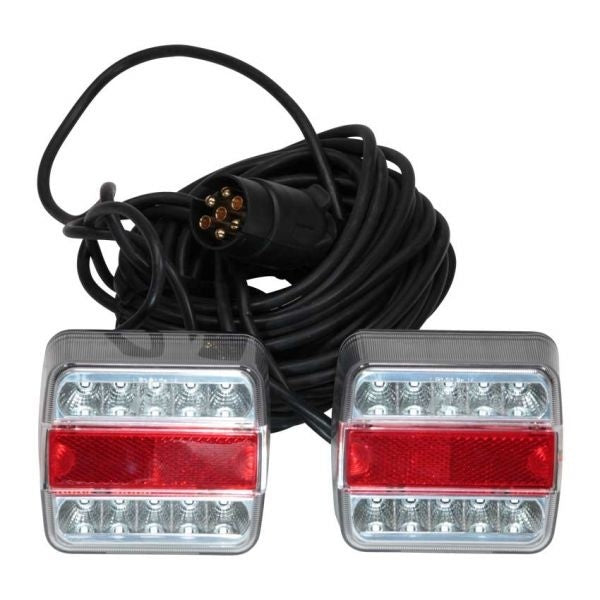 Cantonal Kit d'éclairage LED sur aimants avec 12 mètres de câble principal - 7 broches - idéal pour les remorques bateaux
