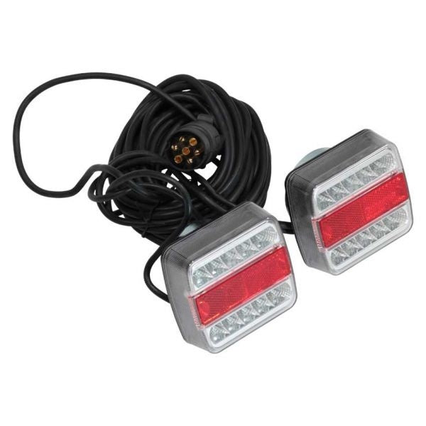 Cantonal Kit d'éclairage LED sur aimants avec 12 mètres de câble principal - 7 broches - idéal pour les remorques bateaux