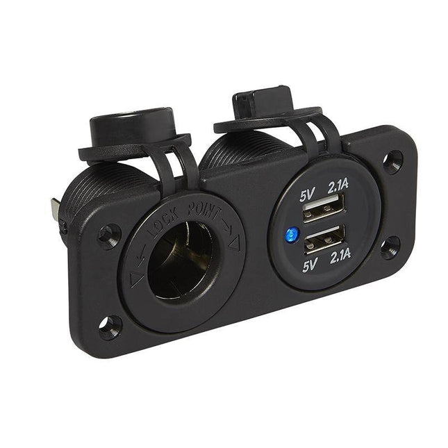 Cantonal Kit d'installation - Prise DIN + 2x port USB 2x2100mA