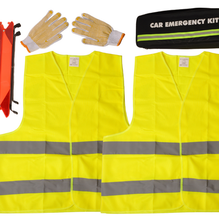Cantonal Kit sécurité routière – avec gilets de sécurité et triangle de signalisation