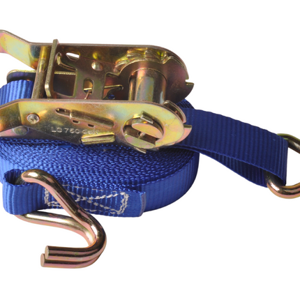 Cantonal Lot de 2 sangles d'arrimage - 500x2,5 cm - bleu - charge de rupture 1500 kg