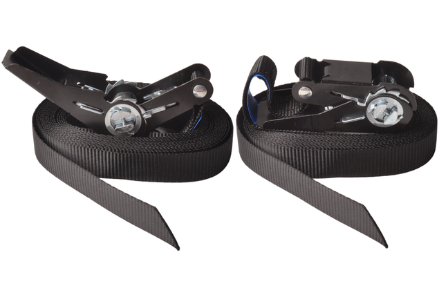 Cantonal Lot de 2 sangles d'arrimage - 500x2,5 cm - noir - charge de rupture 750 kg