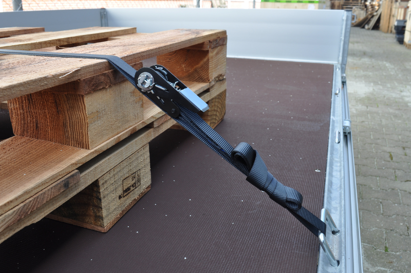 Cantonal Lot de 2 sangles d'arrimage - 500x2,5 cm - noir - charge de rupture 750 kg