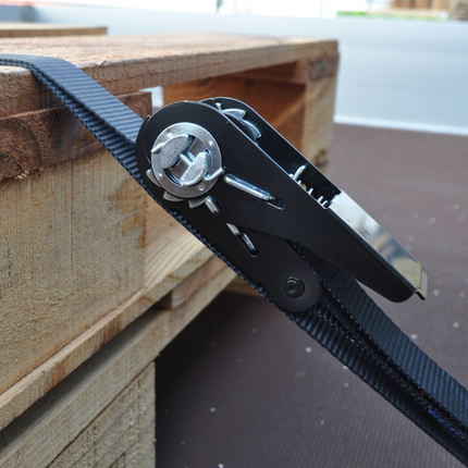 Cantonal Lot de 2 sangles d'arrimage - 500x2,5 cm - noir - charge de rupture 750 kg