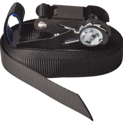 Cantonal Lot de 2 sangles d'arrimage - 500x2,5 cm - noir - charge de rupture 750 kg