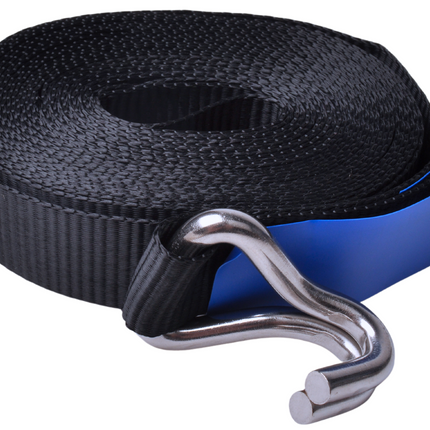 Cantonal Lot de 2 sangles d'arrimage - 570x2,5 cm - noir - charge de rupture 400 kg - avec crochet inox et cliquet