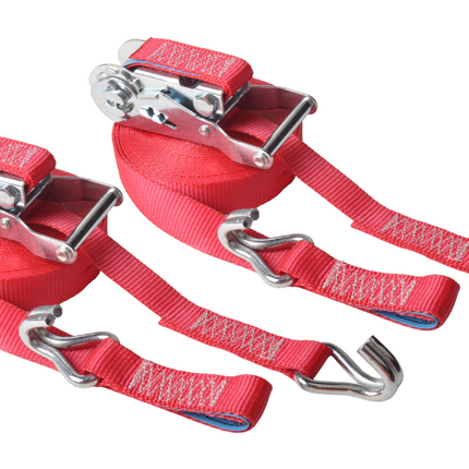 Cantonal Lot de 2 sangles d'arrimage - 700x2,5 cm - rot - charge de rupture 750 kg