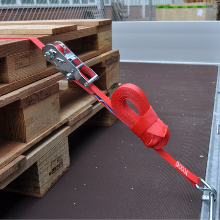 Cantonal Lot de 2 sangles d'arrimage - 700x2,5 cm - rot - charge de rupture 750 kg