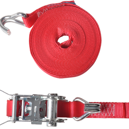 Cantonal Lot de 2 sangles d'arrimage - 700x2,5 cm - rot - charge de rupture 750 kg