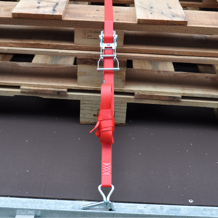Cantonal Lot de 2 sangles d'arrimage - 700x2,5 cm - rot - charge de rupture 750 kg