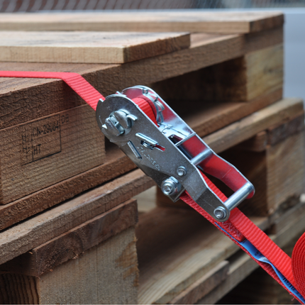 Cantonal Lot de 2 sangles d'arrimage - 700x2,5 cm - rot - charge de rupture 750 kg