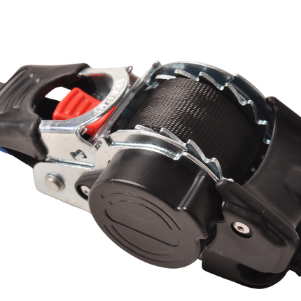 Cantonal Lot de 2 sangles d'arrimage automatique - 180x2,5 cm - charge de rupture 600 kg - avec crochets en S et clips de sécurité