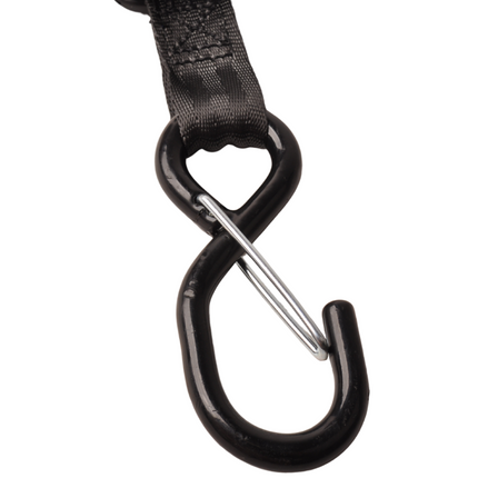 Cantonal Lot de 2 sangles d'arrimage automatique - 180x2,5 cm - charge de rupture 600 kg - avec crochets en S et clips de sécurité