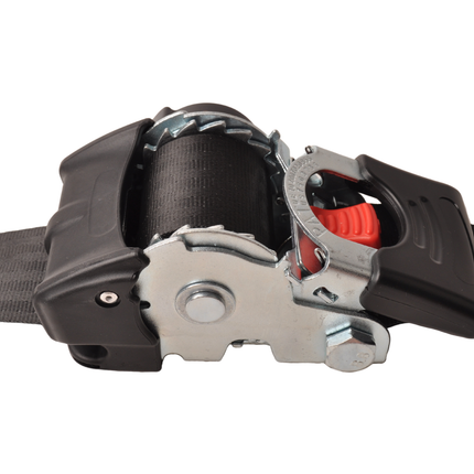 Cantonal Lot de 2 sangles d'arrimage automatique - 180x5 cm - charge de rupture 1500 kg - avec crochets en S et clips de sécurité