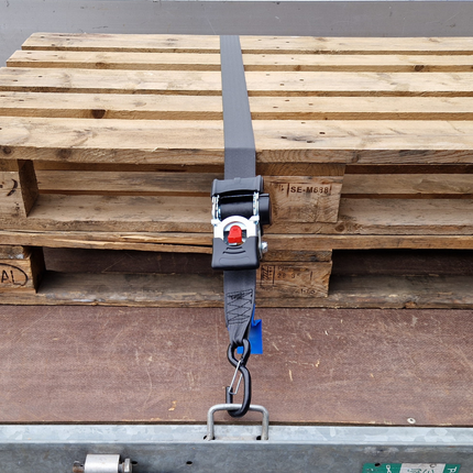 Cantonal Lot de 2 sangles d'arrimage automatique - 180x5 cm - charge de rupture 1500 kg - avec crochets en S et clips de sécurité