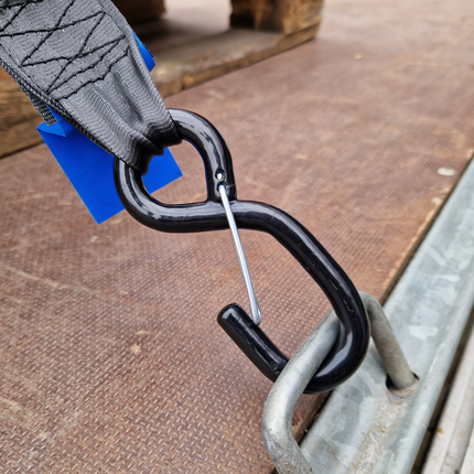 Cantonal Lot de 2 sangles d'arrimage automatique - 180x5 cm - charge de rupture 1500 kg - avec crochets en S et clips de sécurité