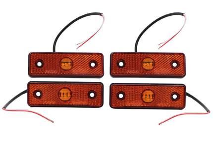 Cantonal Lot de 4 feu de position orange/jaune 100×34,5×21 mm - câble 2 fils de 10 cm inclus