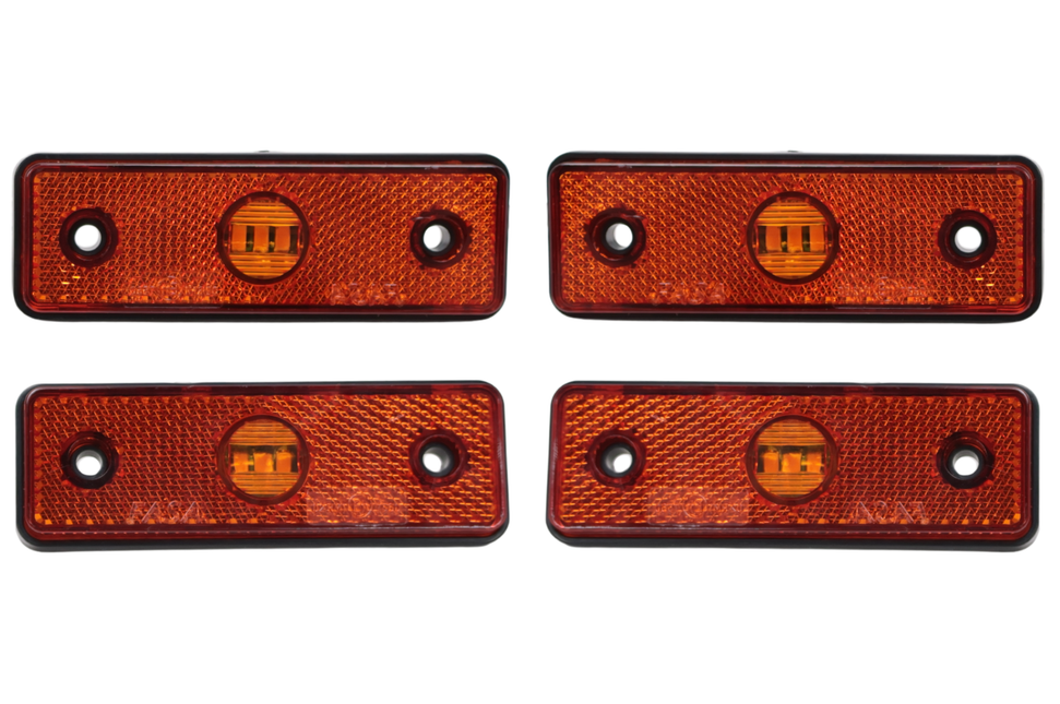Cantonal Lot de 4 feu de position orange/jaune 100×34,5×21 mm - câble 2 fils de 10 cm inclus