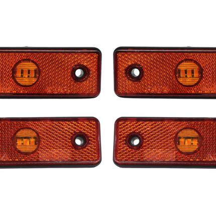 Cantonal Lot de 4 feu de position orange/jaune 100x34,5x11,5 mm - câble 2 fils de 10 cm inclus