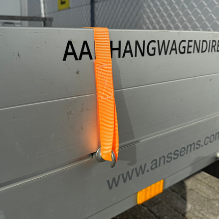 Cantonal Lot de 4 sangles d'arrimage - 195x2,5 cm - orange - charge de rupture 250 kg - 2 parties