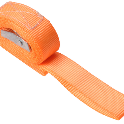 Cantonal Lot de 4 sangles d'arrimage - 195x2,5 cm - orange - charge de rupture 250 kg - 2 parties