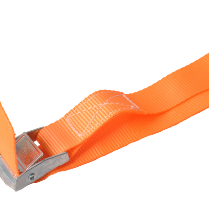 Cantonal Lot de 4 sangles d'arrimage - 195x2,5 cm - orange - charge de rupture 250 kg - 2 parties