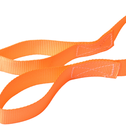 Cantonal Lot de 4 sangles d'arrimage - 195x2,5 cm - orange - charge de rupture 250 kg - 2 parties