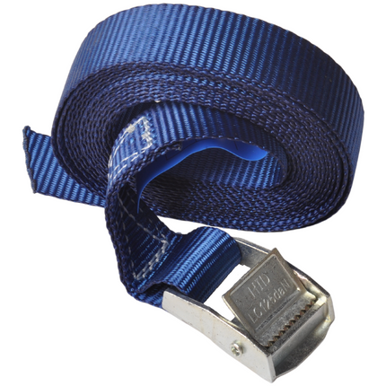 Cantonal Lot de 4 sangles d'arrimage - 300x2,5 cm - bleu - charge de rupture 250 kg