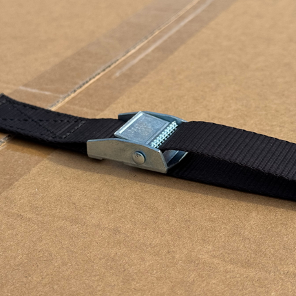 Cantonal Lot de 4 sangles d'arrimage - 300x2,5 cm - noir - charge de rupture 250 kg