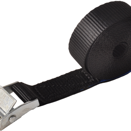 Cantonal Lot de 4 sangles d'arrimage - 300x2,5 cm - noir - charge de rupture 250 kg