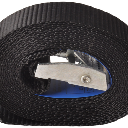 Cantonal Lot de 4 sangles d'arrimage - 300x2,5 cm - noir - charge de rupture 250 kg