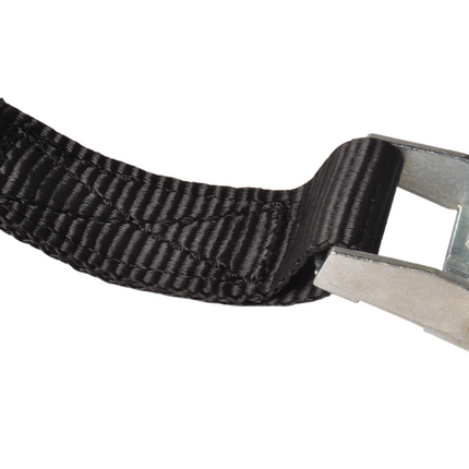 Cantonal Lot de 4 sangles d'arrimage - 300x2,5 cm - noir - charge de rupture 250 kg