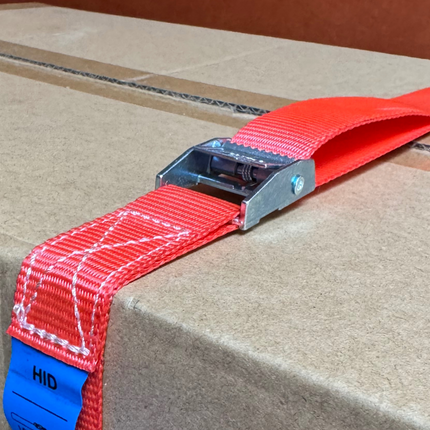 Cantonal Lot de 4 sangles d'arrimage - 300x2,5 cm - rouge - charge de rupture 250 kg