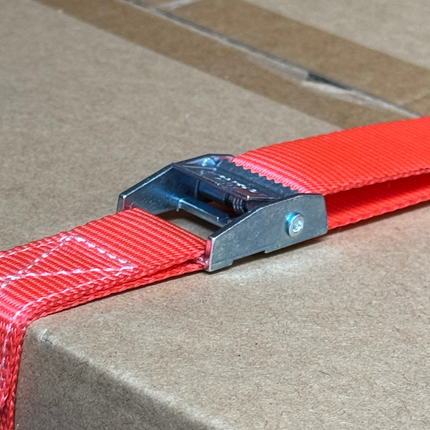 Cantonal Lot de 4 sangles d'arrimage - 300x2,5 cm - rouge - charge de rupture 250 kg