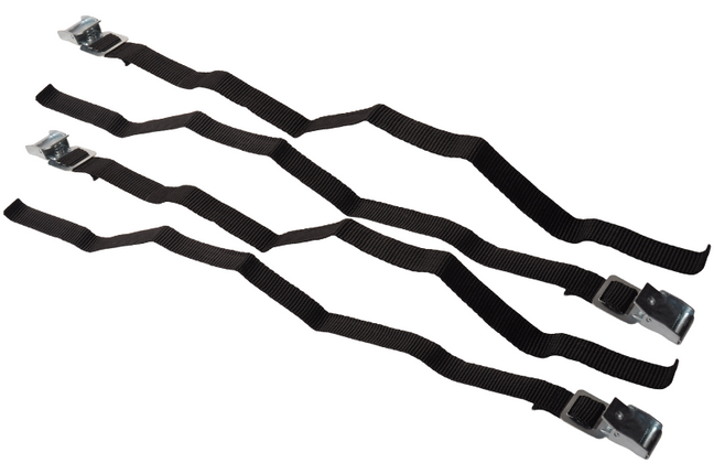 Cantonal Lot de 4 Sangles d'arrimage - 40x1,8 cm - noir - pour porte-vélos