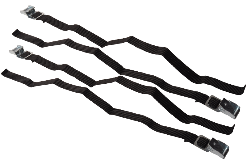 Cantonal Lot de 4 Sangles d'arrimage - 40x1,8 cm - noir - pour porte-vélos
