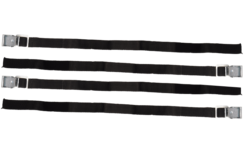 Cantonal Lot de 4 Sangles d'arrimage - 40x1,8 cm - noir - pour porte-vélos