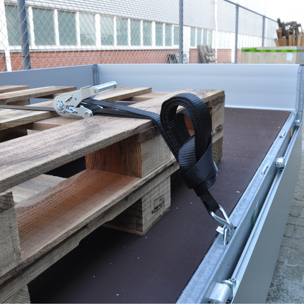 Cantonal Lot de 4 Sangles d'arrimage - 600x3,5 cm - noir - charge de rupture 3000 kg