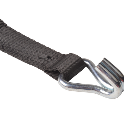 Cantonal Lot de 4 Sangles d'arrimage - 600x3,5 cm - noir - charge de rupture 3000 kg