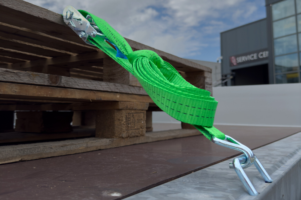 Cantonal Lot de 4 sangles d'arrimage - 600x3,5 cm - vert - charge de rupture 2000 kg