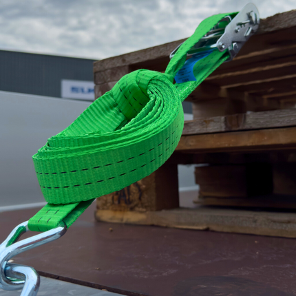 Cantonal Lot de 4 sangles d'arrimage - 600x3,5 cm - vert - charge de rupture 2000 kg