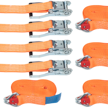 Cantonal Lot de 4 sangles d’arrimage 800x5 cm - 4000 kg - crochet magnétique