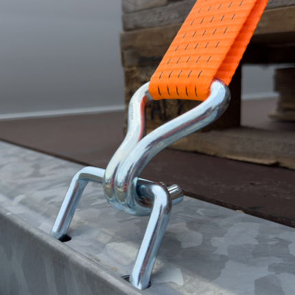 Cantonal Lot de 4 Sangles d'arrimage - 800x5 cm - orange - charge de rupture 5000 kg