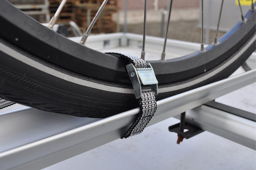 Cantonal Lot de 4 sangles d'arrimage - 80x1,6 cm - gris - charge de rupture 150 kg