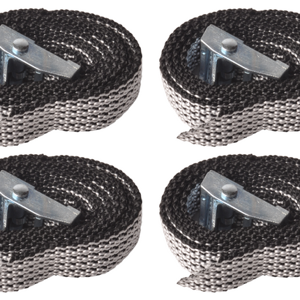 Cantonal Lot de 4 sangles d'arrimage - 80x1,6 cm - gris - charge de rupture 150 kg