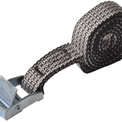 Cantonal Lot de 4 sangles d'arrimage - 80x1,6 cm - gris - charge de rupture 150 kg