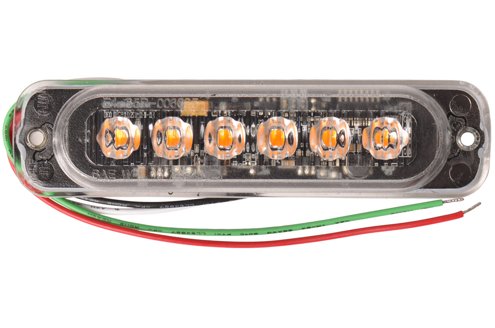 Cantonal Luminaire de secours à LED orange - dimensions 113x28x9.8 mm - 6 leds