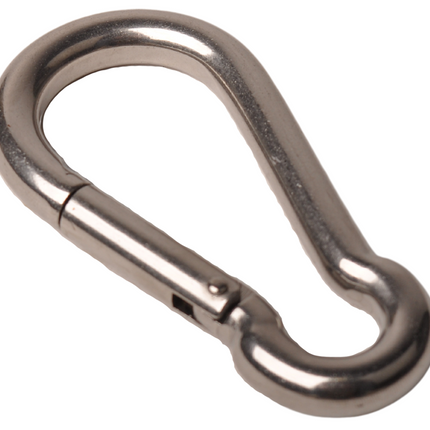 Cantonal Mousqueton en acier inoxydable 100x10 mm - diamètre de l'œillet 14 mm