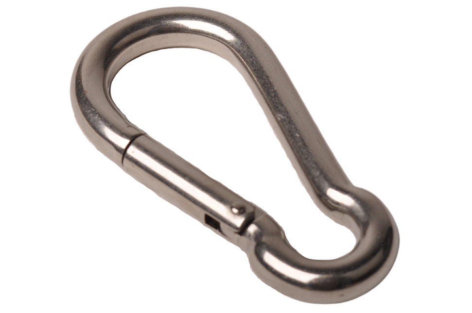 Cantonal Mousqueton en acier inoxydable 100x10 mm - diamètre de l'œillet 14 mm